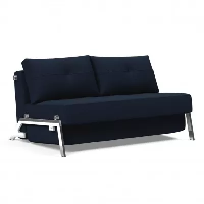 Sofa rozkadana Cubed 140 cm chromowana podstawa Dance Blue Innovation