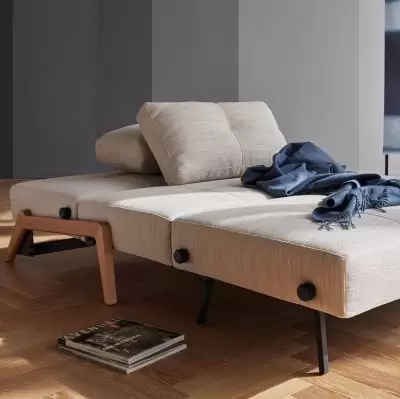 Sofa rozkładana Cubed 140 cm dąb Blida Sand Grey Innovation