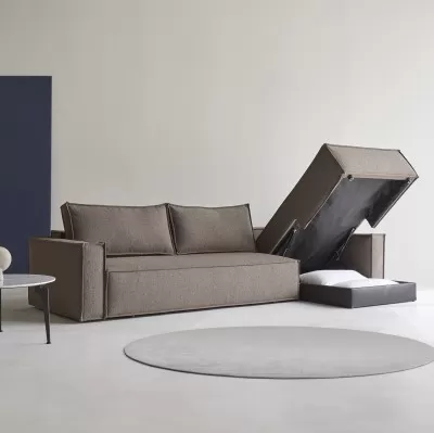 Sofa rozkładana Newilla Lounger Boucle Taupe Innovation