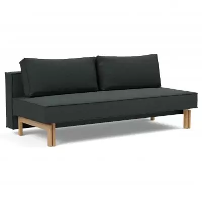 Sofa rozkładana Sly dębowe nogi Boucle Black Innovation