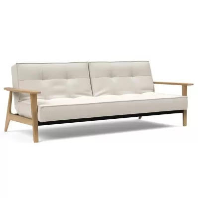 Sofa Rozkładana Splitback Frej Dąb Naturalny Boucle Off-White Innovation