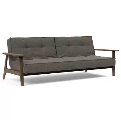 Sofa Rozkładana Splitback Frej Dąb Przydymiony Flashtex Dark Grey Innovation