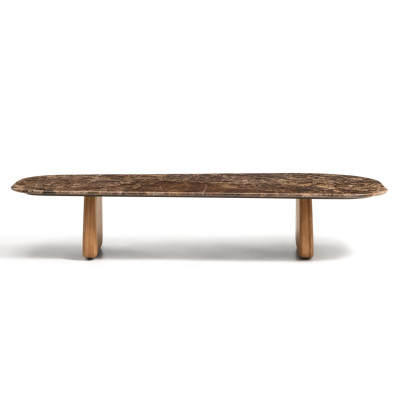 Stolik kawowy Pirita blat marmur - podstawa naturalny d�b kave home