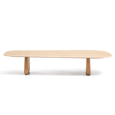 Stolik kawowy Pirita blat trawertyn - podstawa naturalny d�b kave home