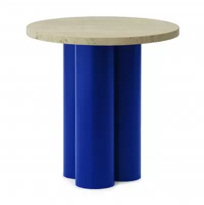 Stolik okazjonalny Dit Bright Blue Travertine Light Normann Copenhagen