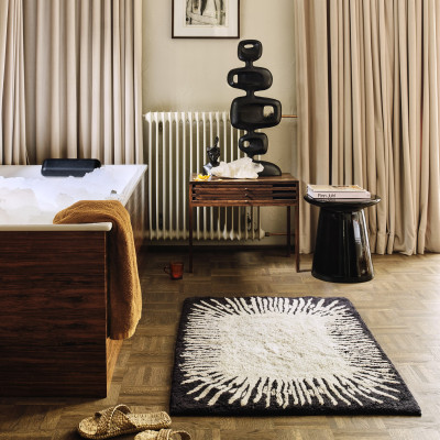 Earthenware occasional table 40 cm black HKliving