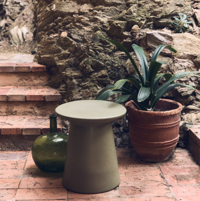 Earthenware occasional table 40 cm green HKliving