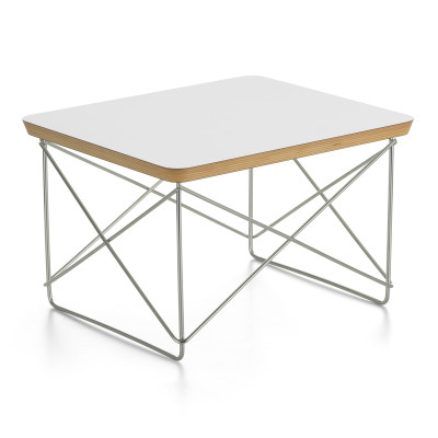 LTR příležitostný stolek – bílá deska HPL – nerezová podnož Vitra