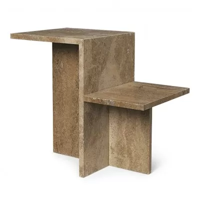 Stolik pomocniczy Distinct Travertine brzowy Ferm Living