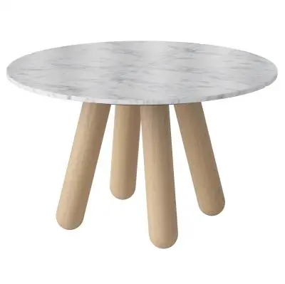 Stół rozkładany Balance biały marmur dąb bielony Bolia