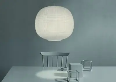 LAMPA WISZĄCA TARTAN BIAŁA FOSCARINI