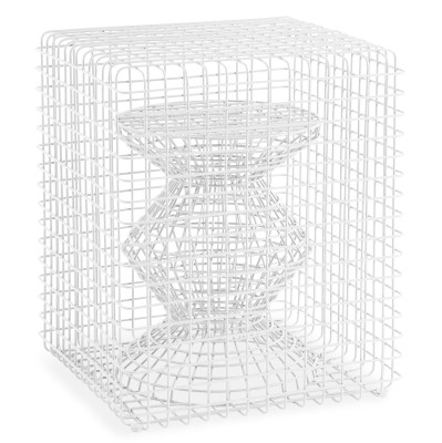 Taboret Zig Zag Wire biały Pols Potten