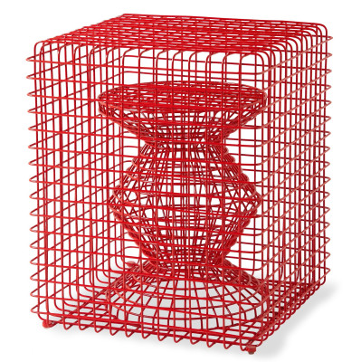 Taboret Zig Zag Wire czerwony Pols Potten
