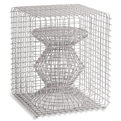 Taboret Zig Zag Wire srebrny Pols Potten