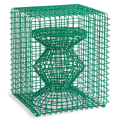 Taboret Zig Zag Wire zielony Pols Potten