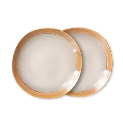 Talerz ceramiczny 70s 2 szt. earth HKliving