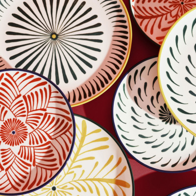 Bazarový jídelní talíř žlutozelený 4 ks. Serax{101}