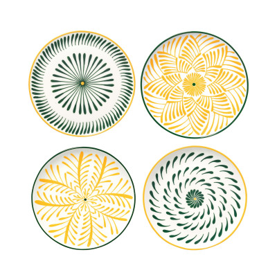 Bazarový jídelní talíř žlutozelený 4 ks. Serax{101}