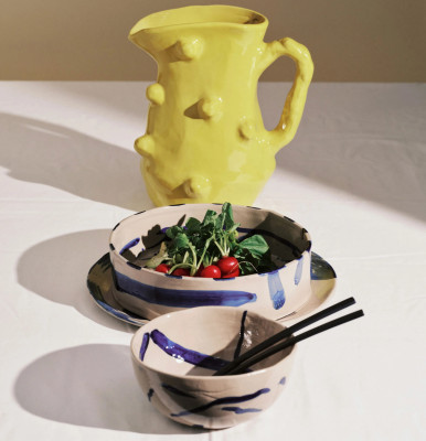 Jídelní talíř Sophia béžová a modrá 2 ks. Serax{101}