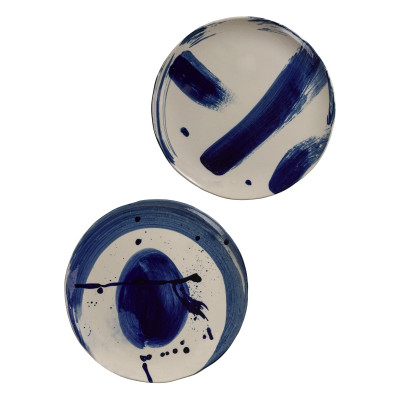 Jídelní talíř Sophia béžová a modrá 2 ks. Serax{101}