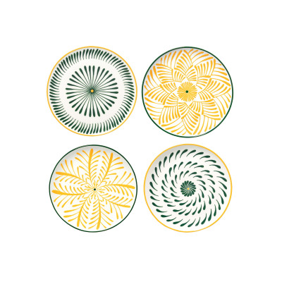 Bazarový snídaňový talíř žlutozelený 4 ks. Serax{101}