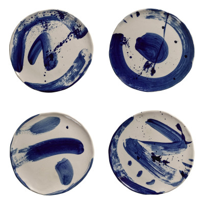 Sophia snídaňový talíř béžová a modrá 4 ks. Serax{101}