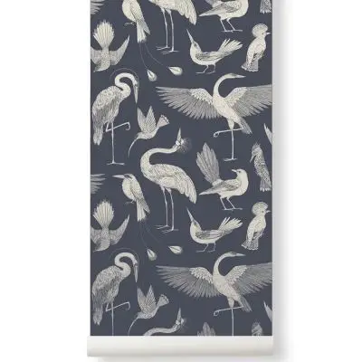 Tapeta Katie Scott birds granatowa ferm living