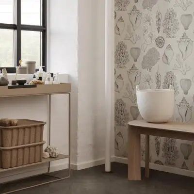 Tapeta Katie Scott shells złamana biel ferm living