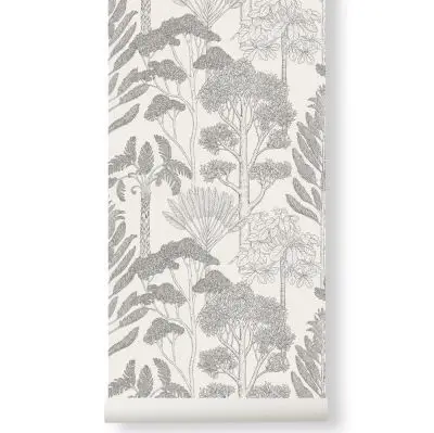 Tapeta Katie Scott trees złamana biel ferm living