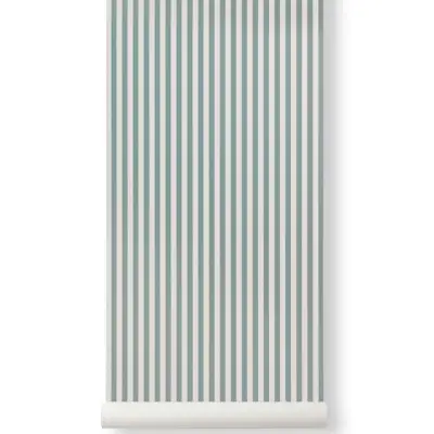 Tapeta lines zakurzony niebieski ferm living