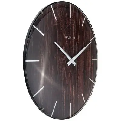 ZEGAR ŚCIENNY Edge Wood Dome ciemne drewno NEXTIME