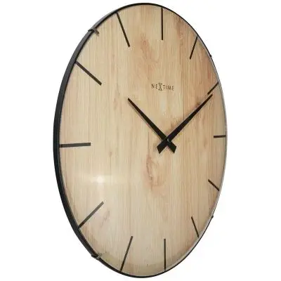 ZEGAR ŚCIENNY Edge Wood Dome jasne drewno NEXTIME