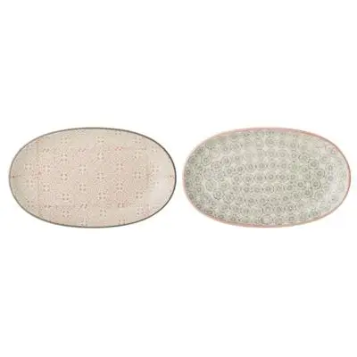 ZESTAW 2 CERAMICZNYCH TALERZY CECILE 21.5X13 CM BLOOMINGVILLE
