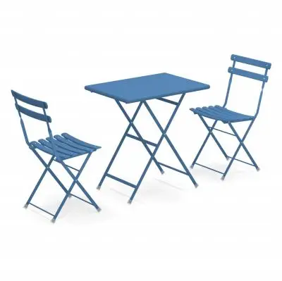 Zestaw Ogrodowy Arc En Ciel 2 Krzesła + Stół Niebieski Emu