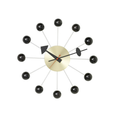 Zegar ścienny Ball Clock czarno-mosiężny Vitra