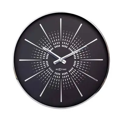 Zegar ścienny Excentric srebrno-czarny Nextime