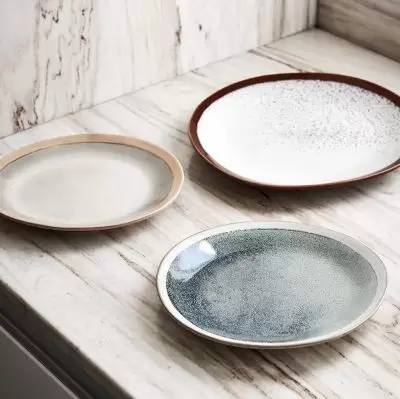 Zestaw 2 ceramicznych talerzy 70s frost HKliving