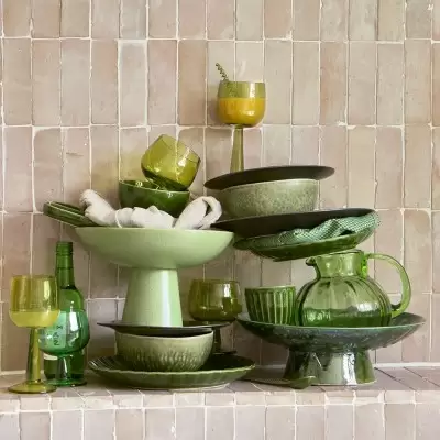 Zestaw 2 ceramicznych talerzy Emerelads zielony HKliving