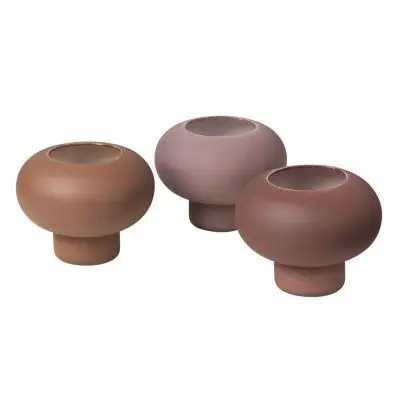 Zestaw 3 świeczników na tealight Agate 4 szt. Camel Broste Copenhagen