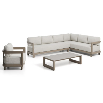 Zestaw ogrodowy Nerano 5-osobowy beżowy kave home