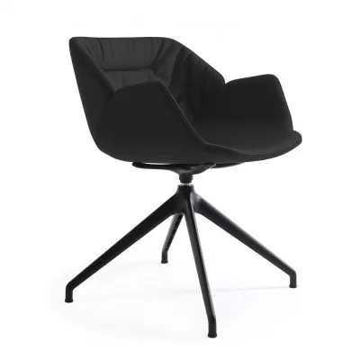 Krzesło Avell Obrotowe Podstawa Aluminiowa Black