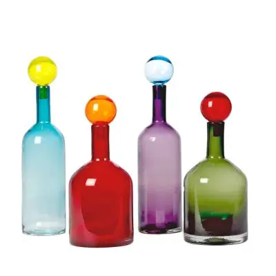 BUTELKI bubbles & bottles mix set 4 multi pols potten