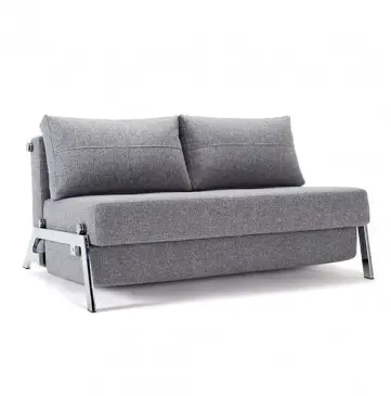 Sofa rozkładana Cubed 140 cm chromowana podstawa Twist Granite Innovation