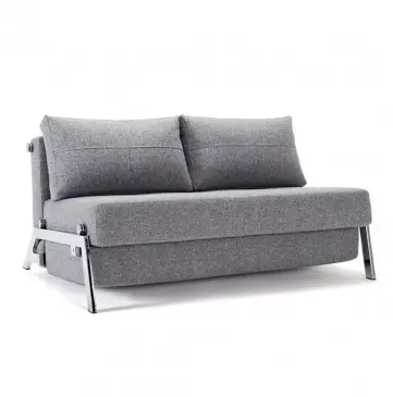 Sofa Rozkładana Cubed 140 Cm Chromowana Podstawa Twist Granite Innovation