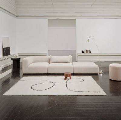 Dywan Astral Spiral czarny Linie Design