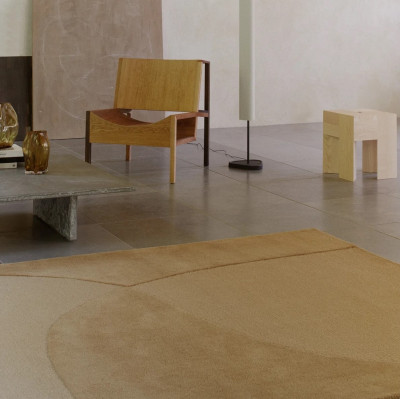 Dywan Split Plains musztardowy Linie Design