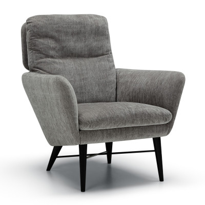 Fotel Amy z drewnianymi nogami Elyot Grey Beige Sits