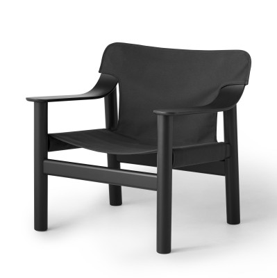 Bernard Black Oak armchair - Canvas fabric HAY