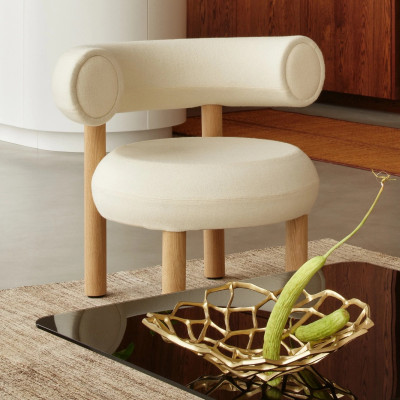 Fotel Fat Natural Wood - Ivory Boucle Tom Dixon