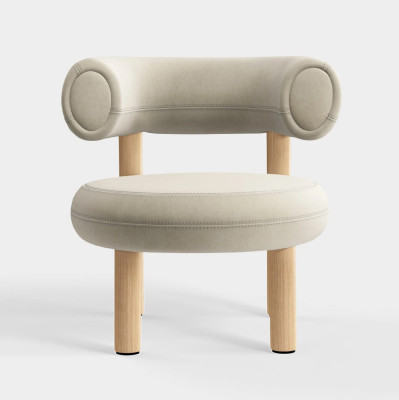 Fotel Fat Natural Wood - Pearl Velvet Tom Dixon